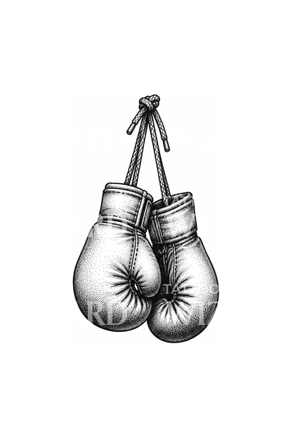 Asılı Boks Eldivenleri Stipple Dövmesi