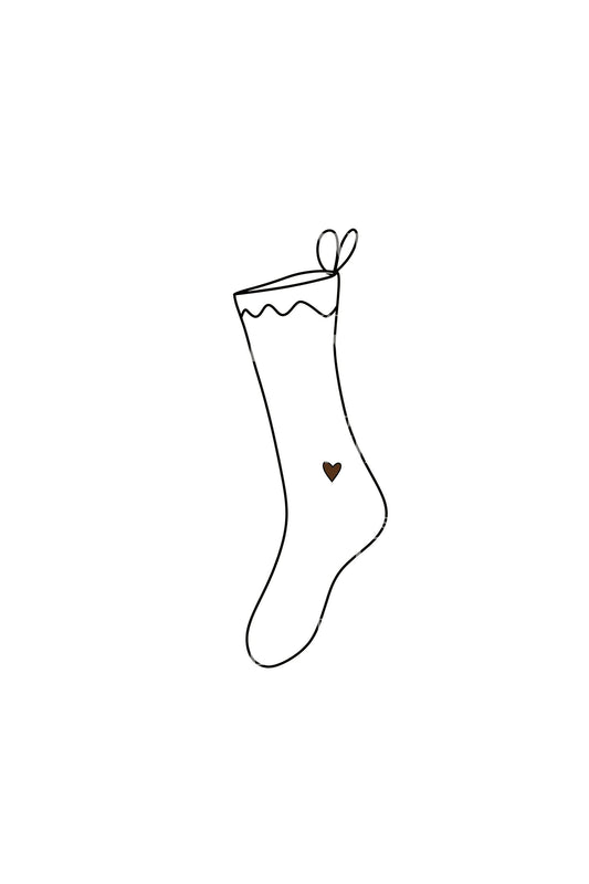 Hanging Festive Stocking Tattoo Design