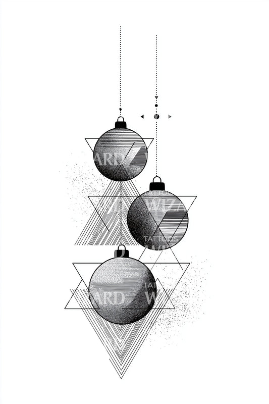 Hanging Geometric Ornaments Tattoo Idea