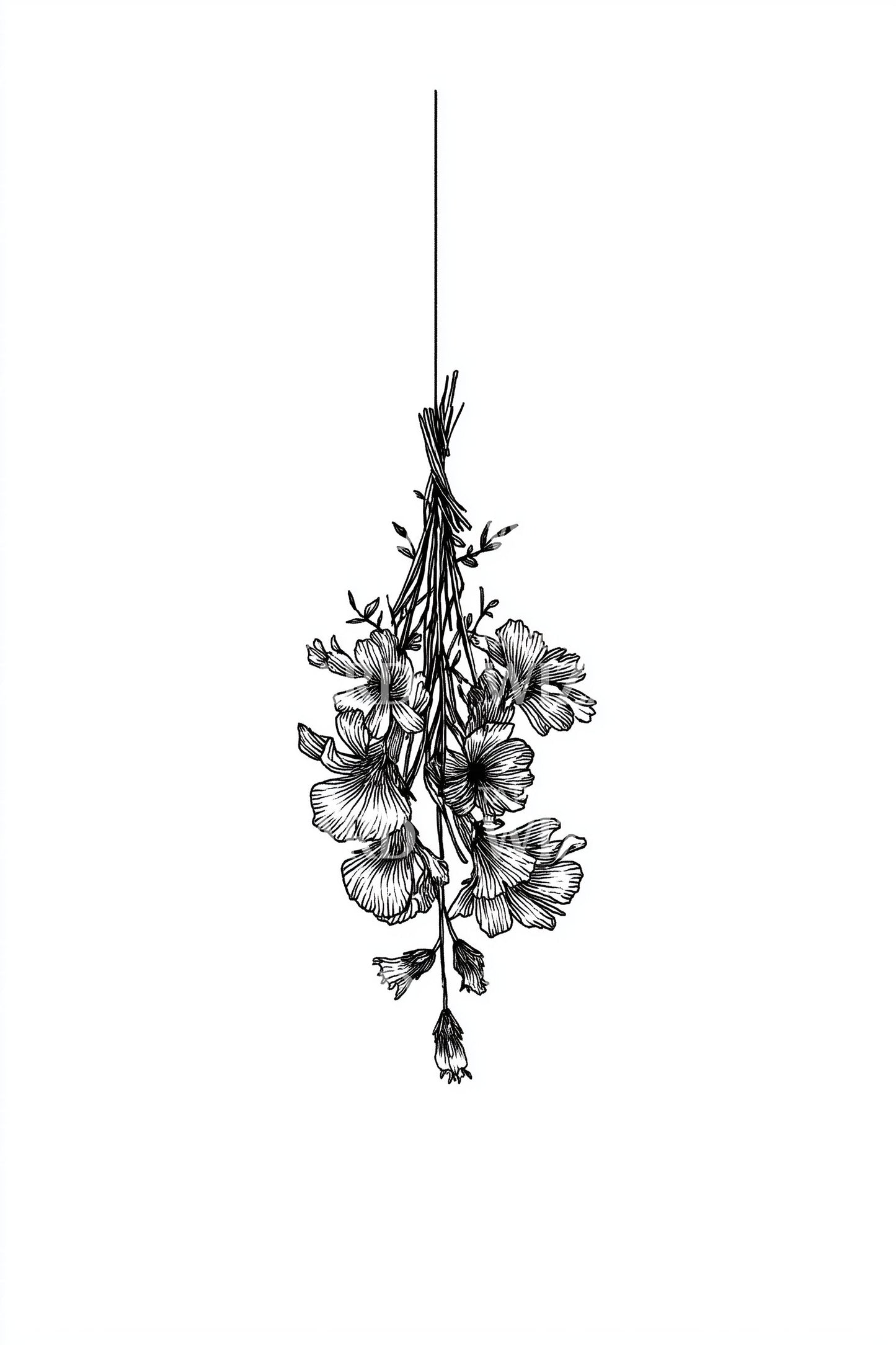 Hanging Herb Bundle Tattoo Idea