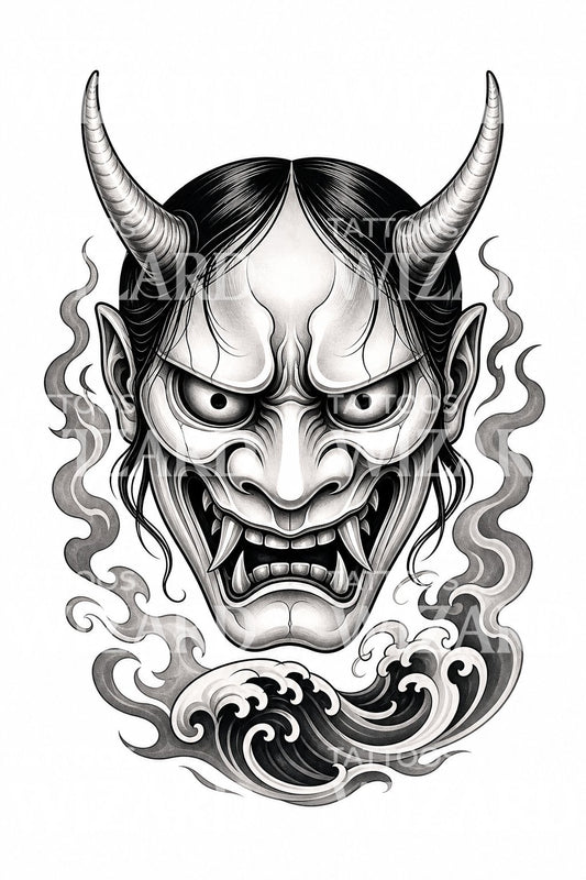 Návrh tetování Hannya maska Irezumi