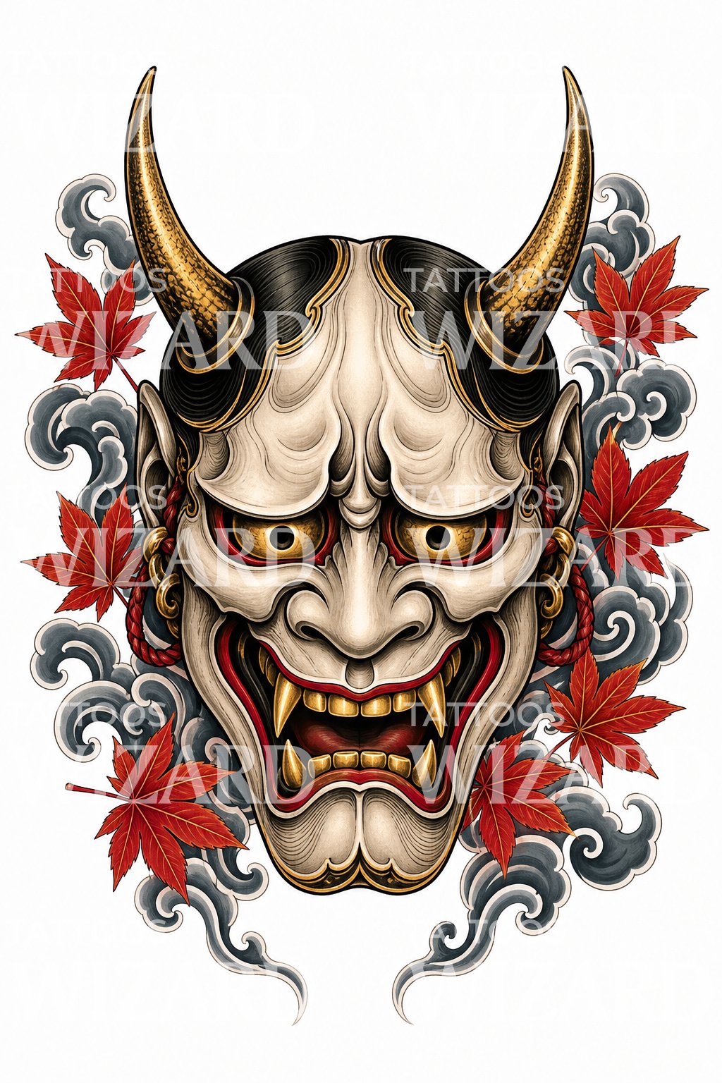 Hannya Mask Japanese Tattoo Design