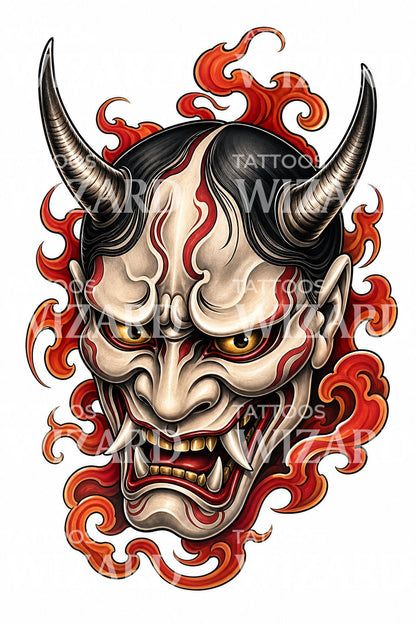 Design tetování masky hannya
