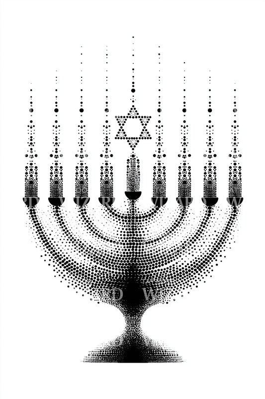 Hanukkah Menorah Lights Tattoo Design