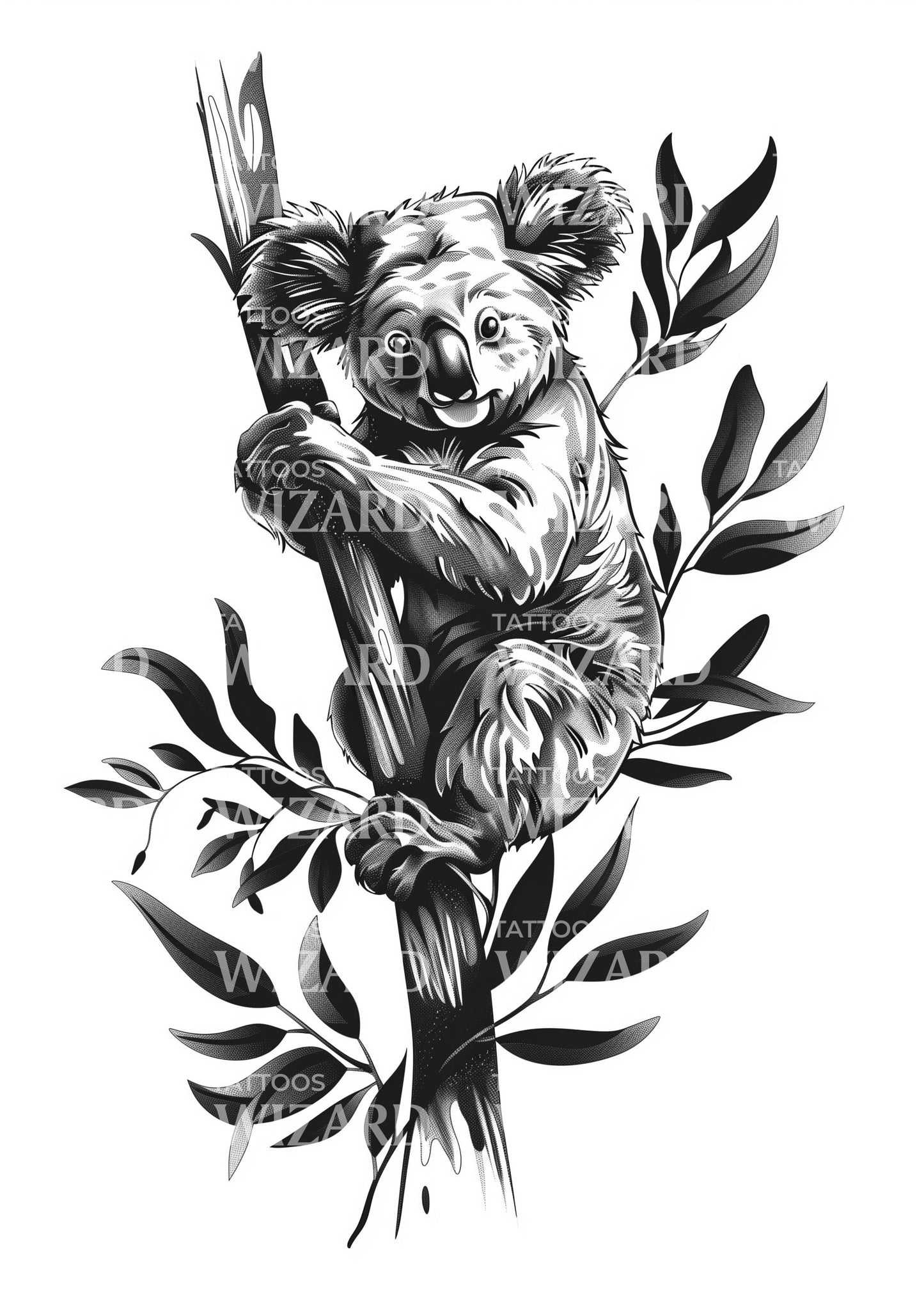 Happy Koala Tattoo Idea