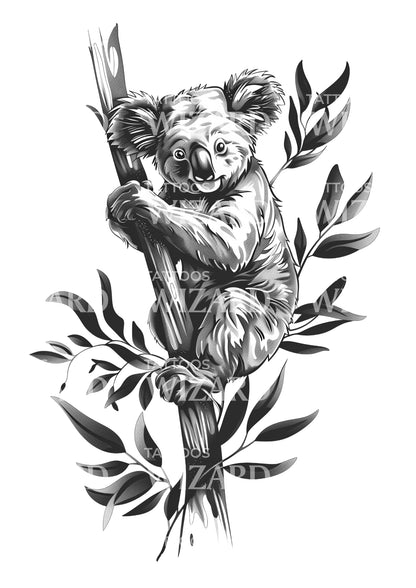 Happy Koala Tattoo Idea