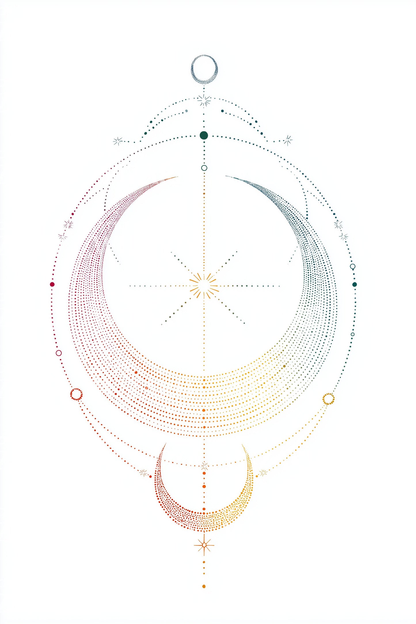 Harmonic Celestial Rings Tattoo Illustration
