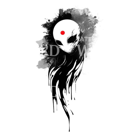 Haunting Spirit with Crimson Mark Tattoo Design