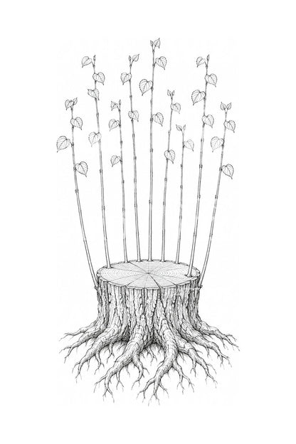 Diseño de tatuaje de avellano con nuevos brotes
