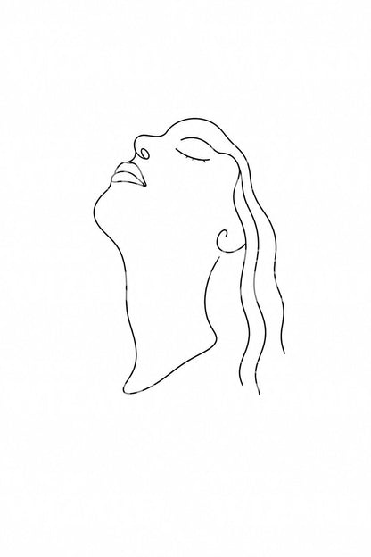 Head Tipped Back One Line Tattoo Design