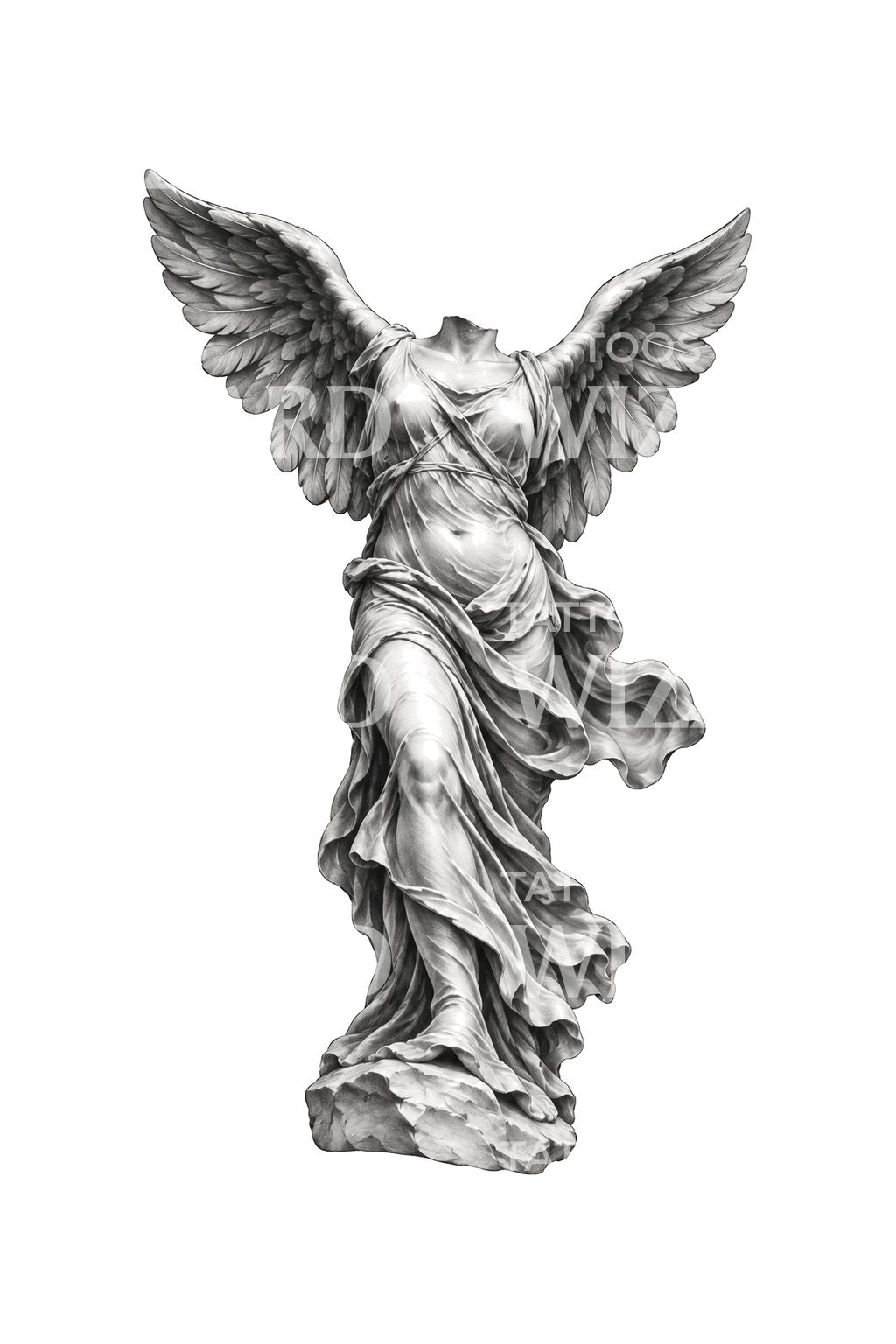 Headless Marble Goddess of Triumph Tattoo Design