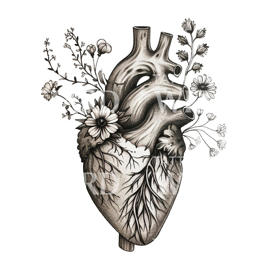Conception de tatouage de coeur de guérison