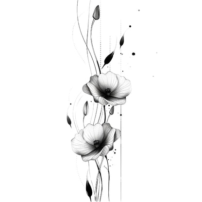 Healing Symbolic Poppy Flowers Tattoo Design
