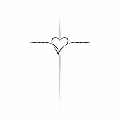 Heart Cross Tattoo Design