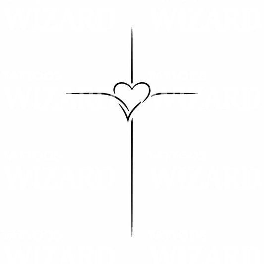 Heart Cross Tattoo Design