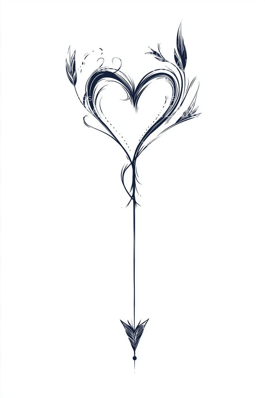 Heart Shaped Arrow Tattoo Design