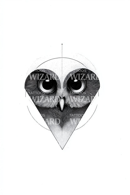 Heart Shaped Owl Tattoo Idea