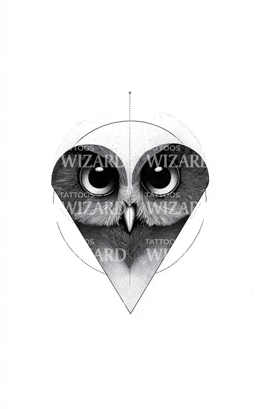 Heart Shaped Owl Tattoo Idea