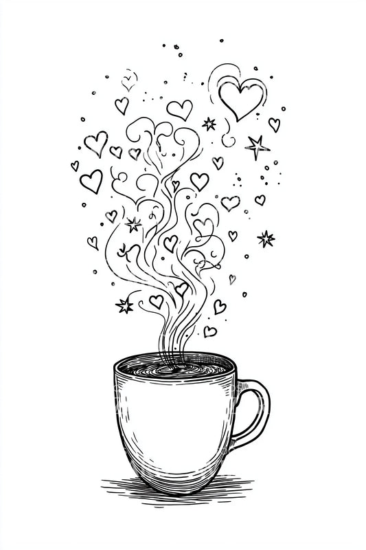 Heart Steam Coffee Tattoo Idea