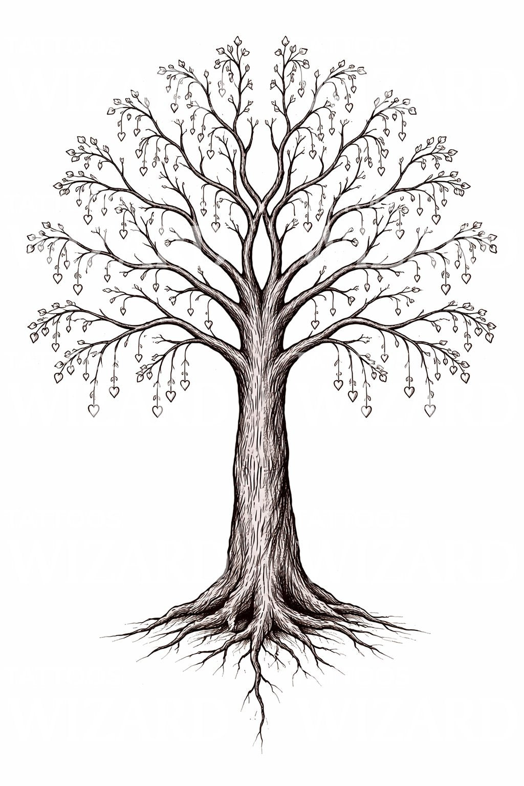 Heart Tree Tattoo Design