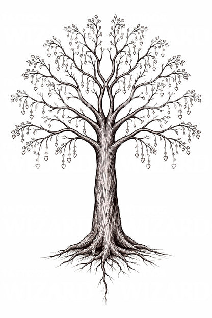 Heart Tree Tattoo Design