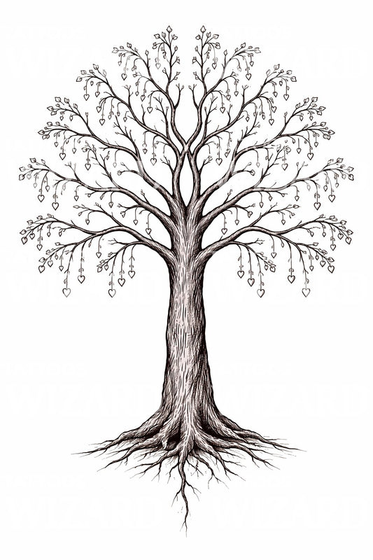 Heart Tree Tattoo Design