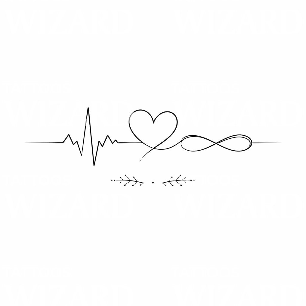 Heartbeat Heart Infinity Tattoo Design – Tattoos Wizard Designs