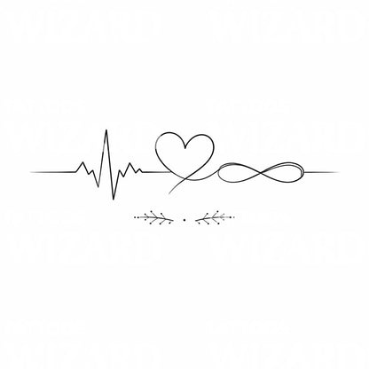 Heartbeat Heart Infinity Tattoo Design