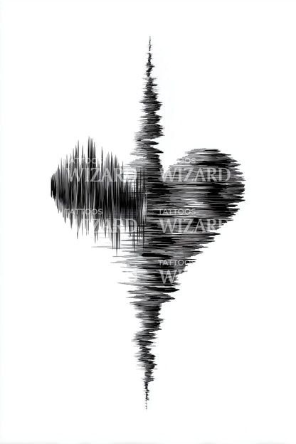 Heartbeat Soundwave Tattoo Design