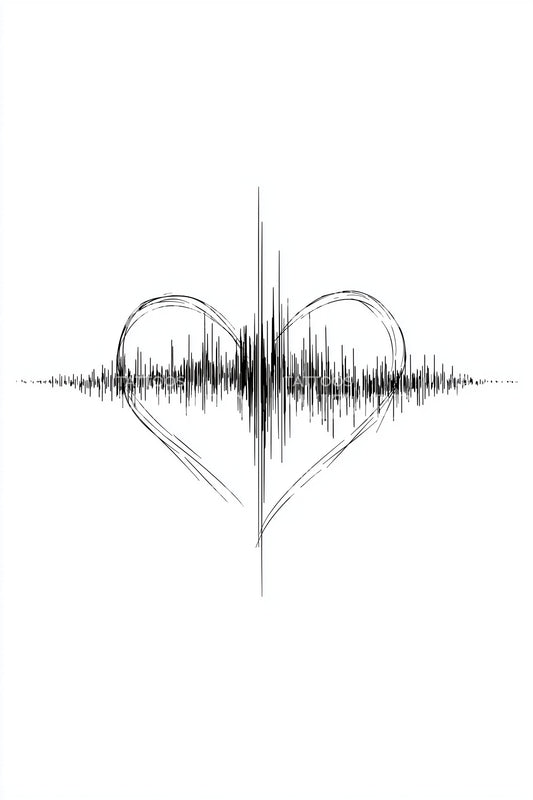 Heartbeat Waveform Love Tattoo Design