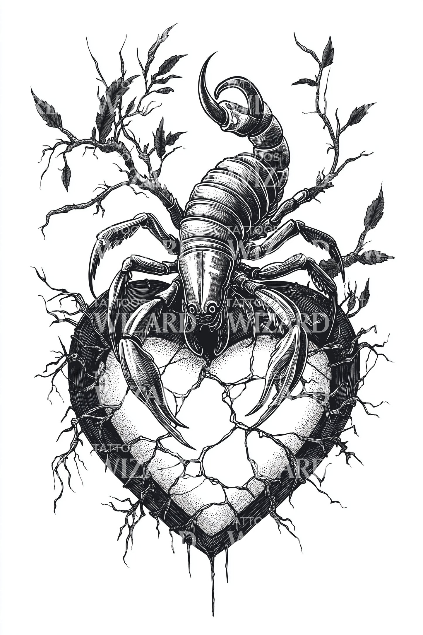 Heartbound Skorpion Tatuering Design