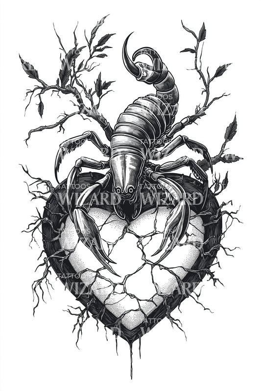 Heartbound Skorpion Tatuering Design