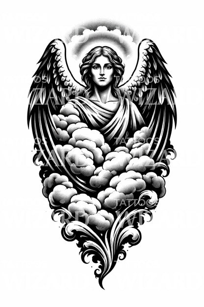 Heavenly Guardian Tattoo Design