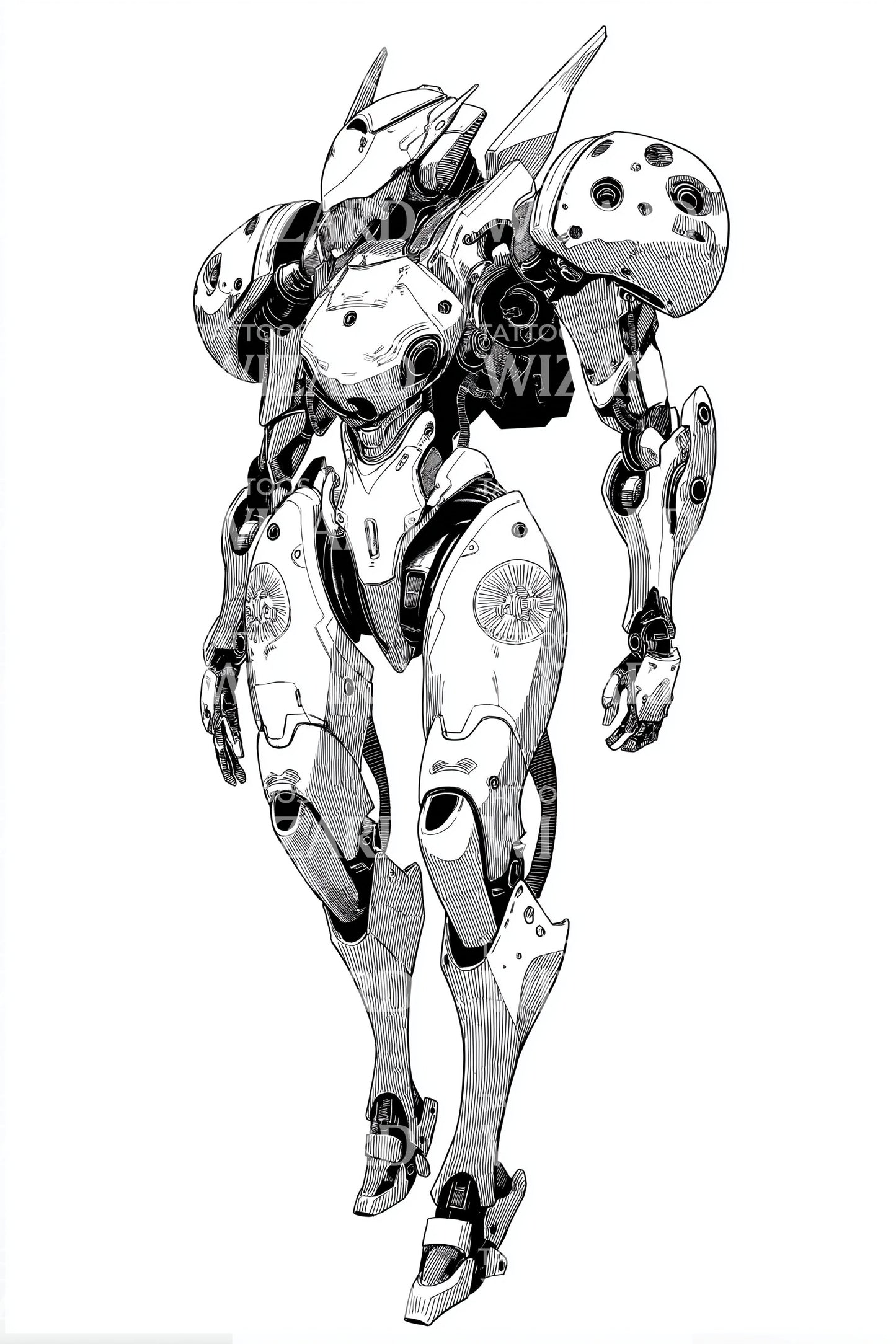 Heavy Armor Droid Tatoveringsdesign