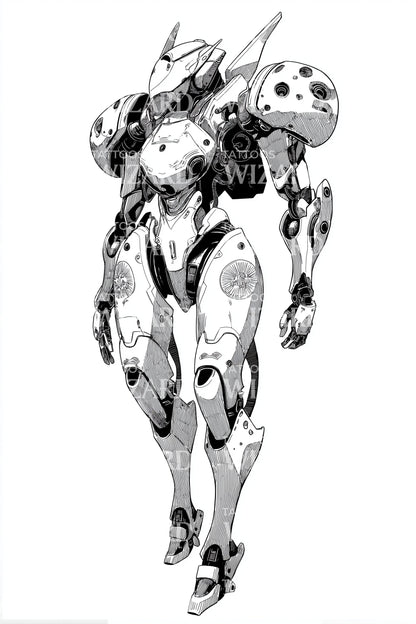 ヘビーアーマードロイドタトゥーデザイン