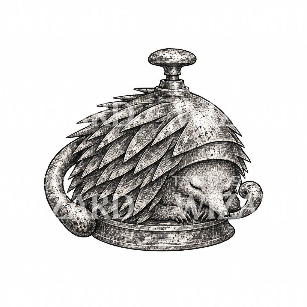Tattoo-Design eines Igels unter einer Kuppel