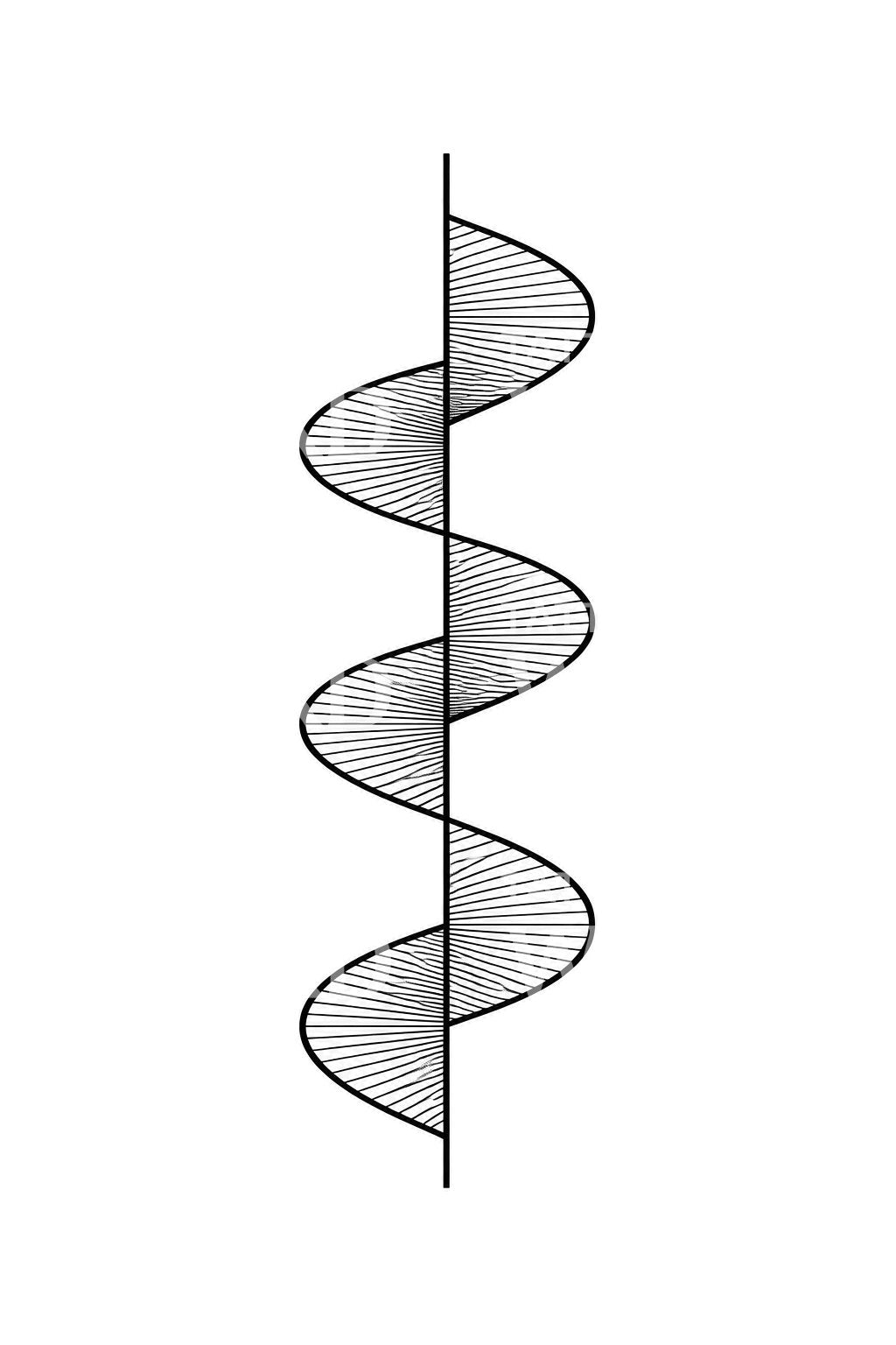 Tatoeageontwerp van een helicoïdale spiraalhelling
