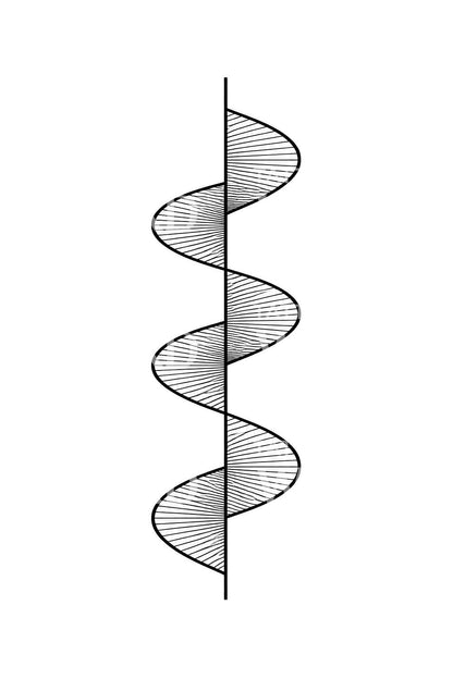 Tatoeageontwerp van een helicoïdale spiraalhelling