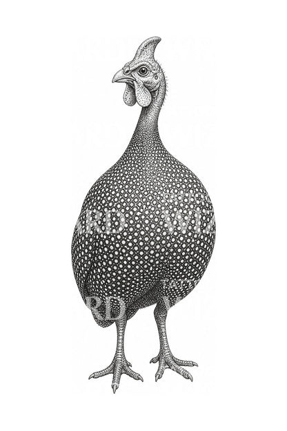 Miğferli beç tavuğu dotwork dövme tasarımı