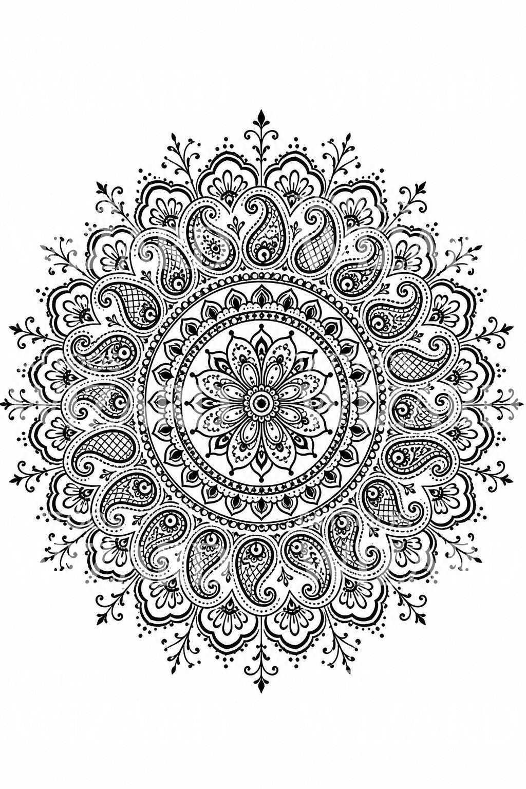 Henna Paisley Mandala Tattoo Design