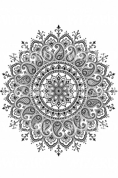 Henna Paisley Mandala Tattoo Design