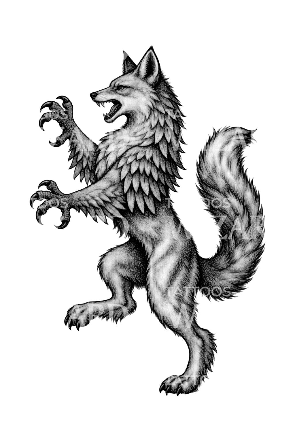 Heraldisk illustration av en stegrande Enfield