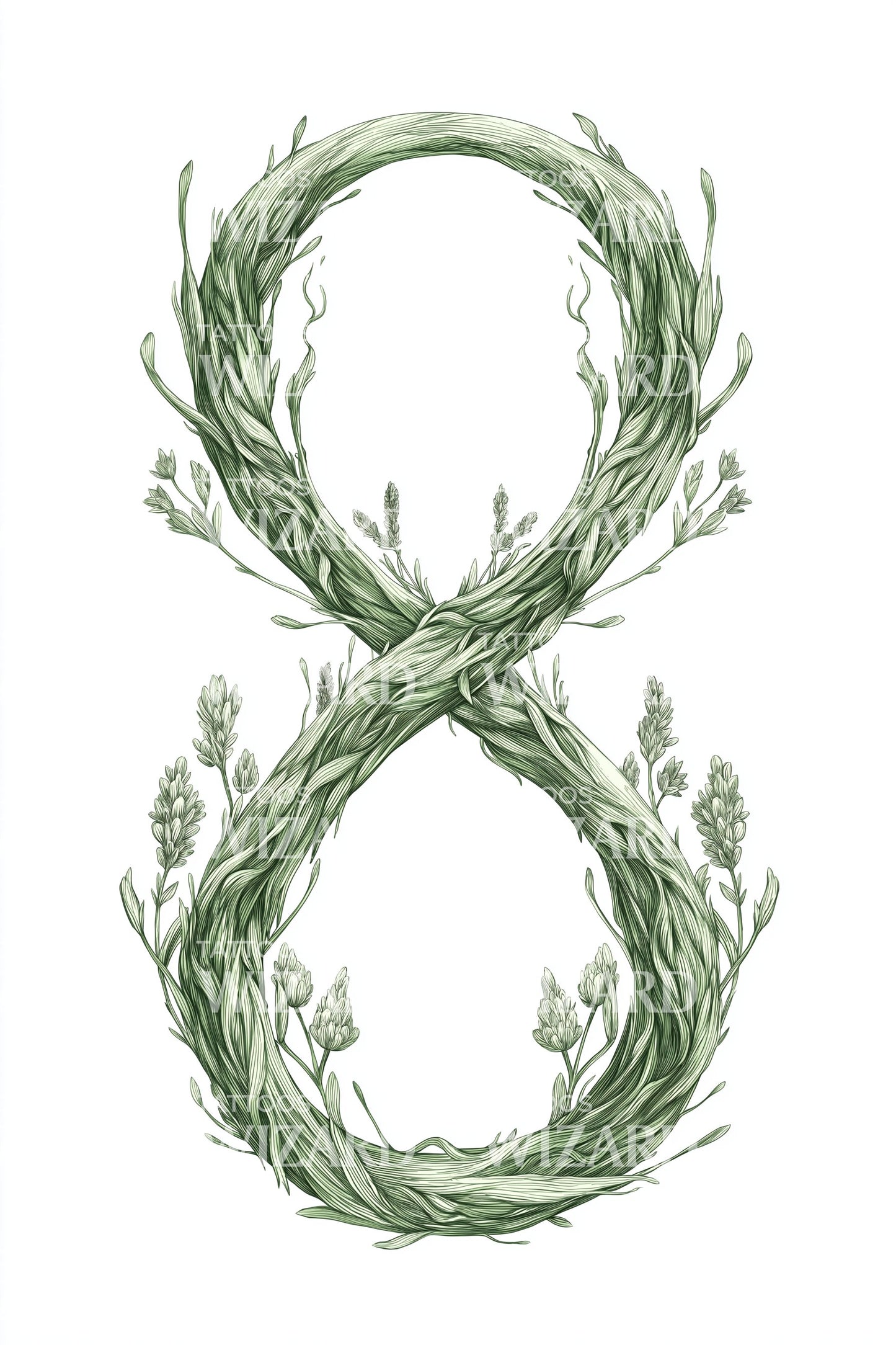 Herbal Wreath Infinity Tattoo Design