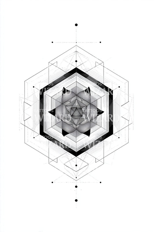 Hex Star Mandala Tattoo Design