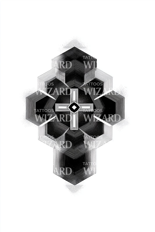 Design tetování iluze Hexa Cube