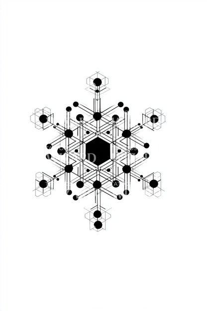 Hexagonal Sacred Snowflake Tattoo Design