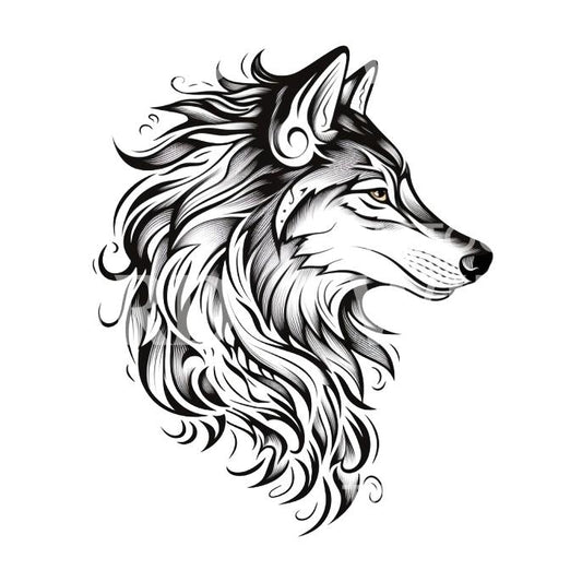 Tribal Wolf Tattoo Design