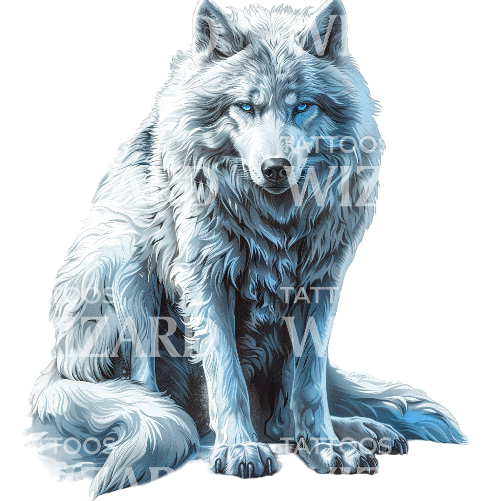 Geistiger Schattenwolf Jon Snow Tattoo-Design