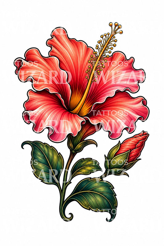 Hibiscus Flower Tattoo Design