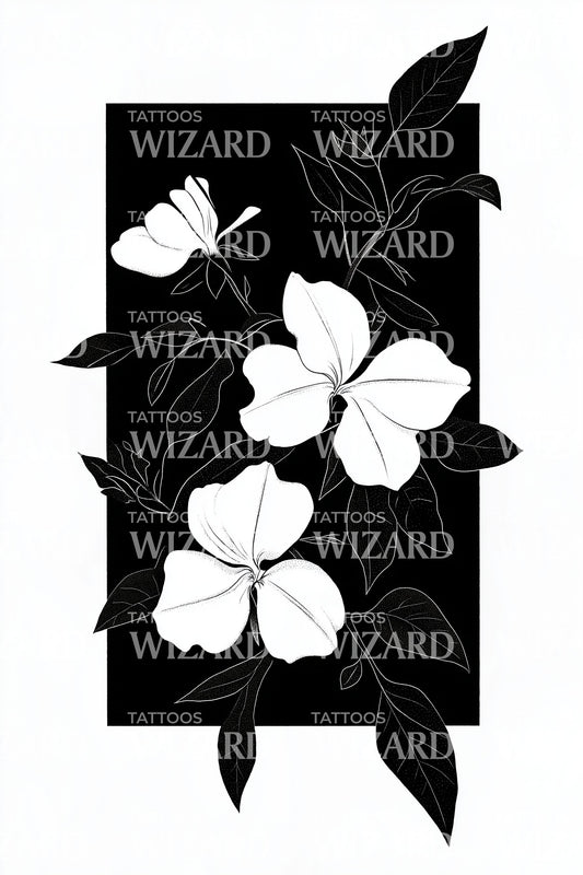 Hibiscus Negative Space Tattoo Design